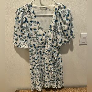 Alice + Olivia Sandra Floral Wrap Dress